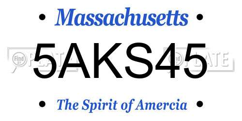 5AKS45 Massachusetts License Plate