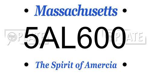 5AL600 Massachusetts License Plate