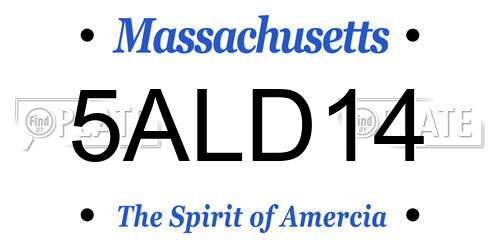 5ALD14 Massachusetts License Plate