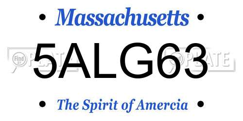 5ALG63 Massachusetts License Plate
