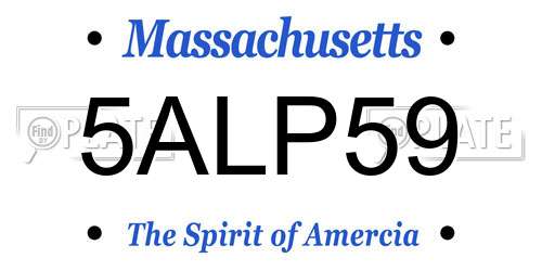 5ALP59 Massachusetts License Plate