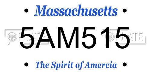 5AM515 Massachusetts License Plate