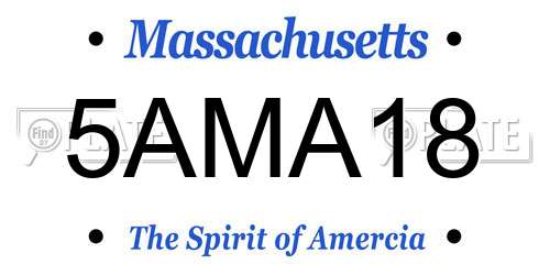 5AMA18 Massachusetts License Plate