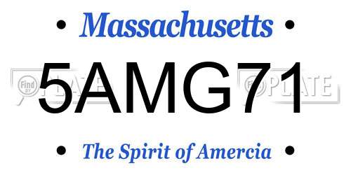 5AMG71 Massachusetts License Plate