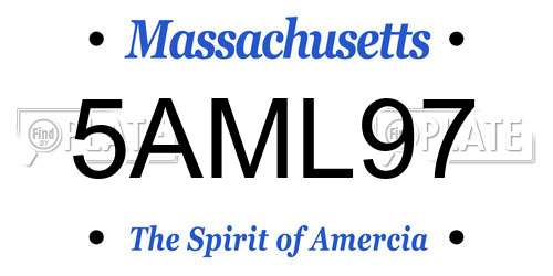 5AML97 Massachusetts License Plate