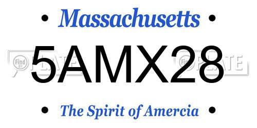 5AMX28 Massachusetts License Plate