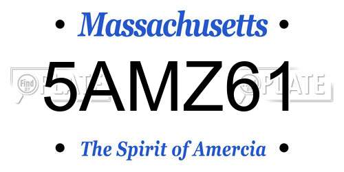 5AMZ61 Massachusetts License Plate