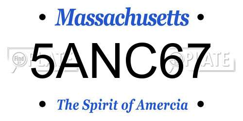 5ANC67 Massachusetts License Plate