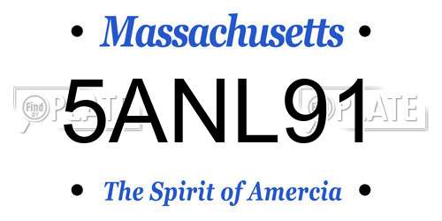 5ANL91 Massachusetts License Plate