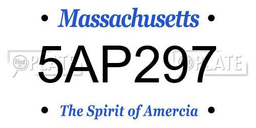 5AP297 Massachusetts License Plate