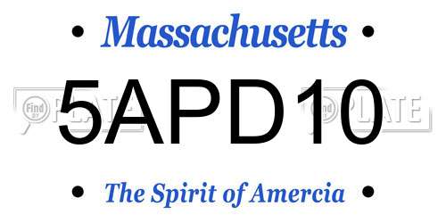 5APD10 Massachusetts License Plate