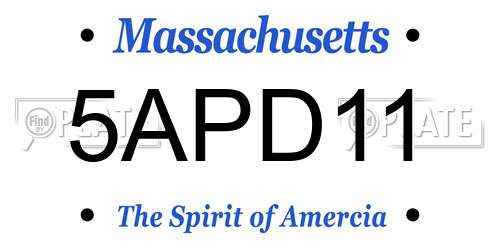 5APD11 Massachusetts License Plate
