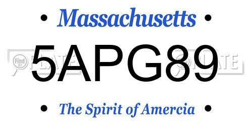 5APG89 Massachusetts License Plate