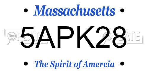 5APK28 Massachusetts License Plate