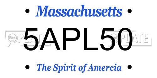 5APL50 Massachusetts License Plate