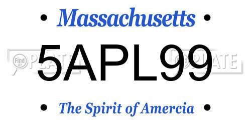 5APL99 Massachusetts License Plate