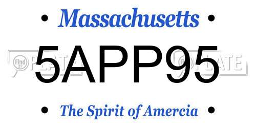 5APP95 Massachusetts License Plate