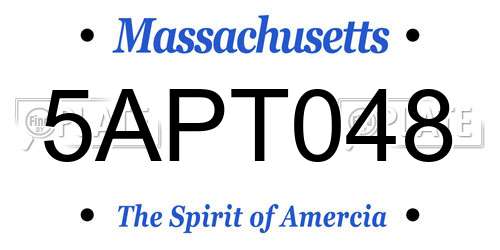 5APT048 Massachusetts License Plate