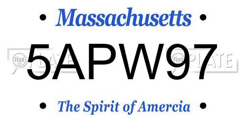 5APW97 Massachusetts License Plate