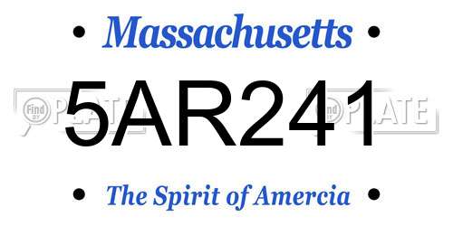 5AR241 Massachusetts License Plate