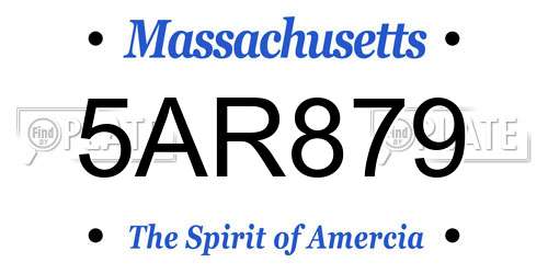 5AR879 Massachusetts License Plate