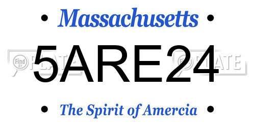 5ARE24 Massachusetts License Plate