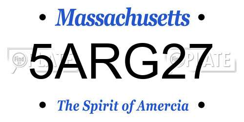 5ARG27 Massachusetts License Plate