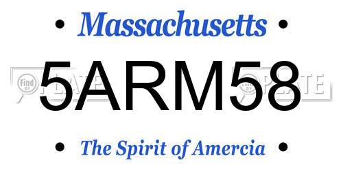 5ARM58 Massachusetts License Plate