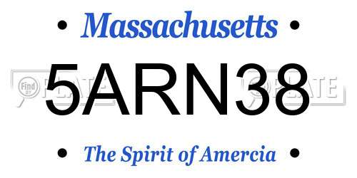 5ARN38 Massachusetts License Plate