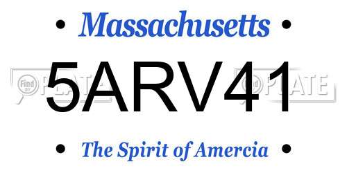 5ARV41 Massachusetts License Plate