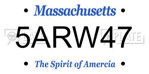 5ARW47 Massachusetts License Plate