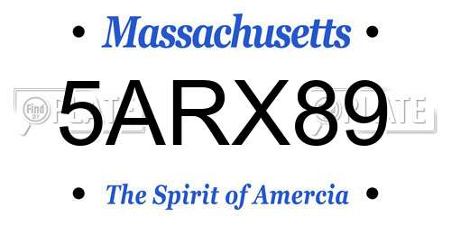 5ARX89 Massachusetts License Plate