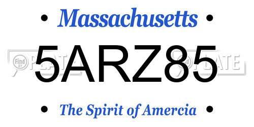 5ARZ85 Massachusetts License Plate