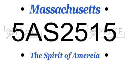 5AS2515 Massachusetts License Plate