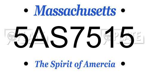 5AS7515 Massachusetts License Plate