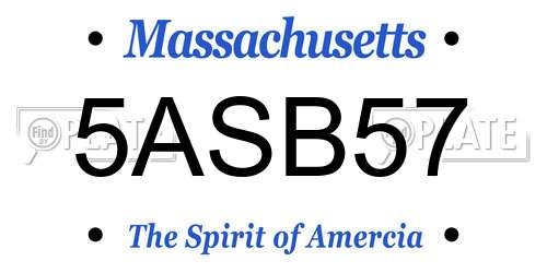 5ASB57 Massachusetts License Plate