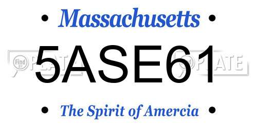 5ASE61 Massachusetts License Plate