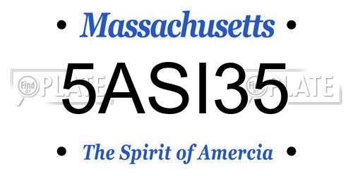 5ASI35 Massachusetts License Plate