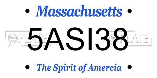 5ASI38 Massachusetts License Plate