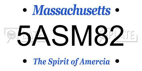 5ASM82 Massachusetts License Plate