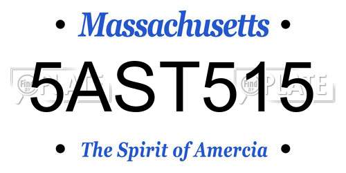 5AST515 Massachusetts License Plate