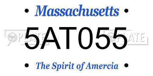 5AT055 Massachusetts License Plate