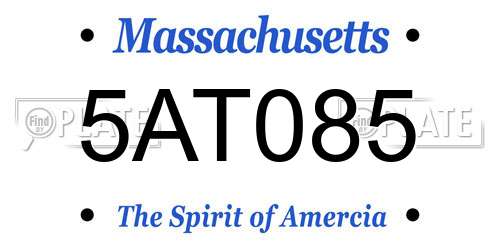 5AT085 Massachusetts License Plate