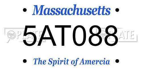 5AT088 Massachusetts License Plate