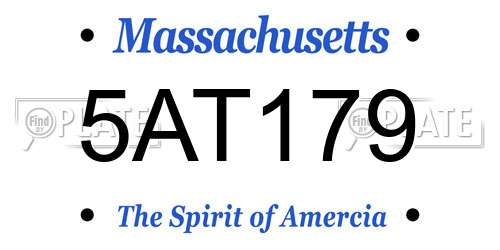 5AT179 Massachusetts License Plate
