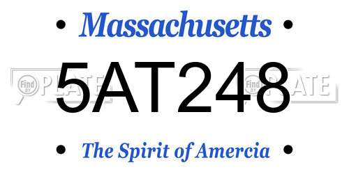 5AT248 Massachusetts License Plate