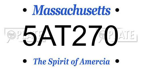 5AT270 Massachusetts License Plate