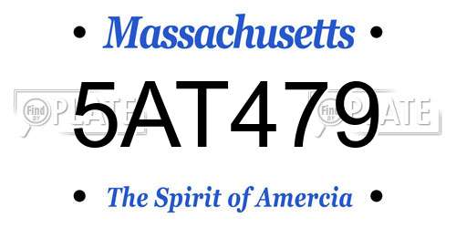 5AT479 Massachusetts License Plate