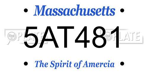 5AT481 Massachusetts License Plate
