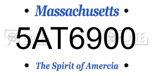 5AT6900 Massachusetts License Plate